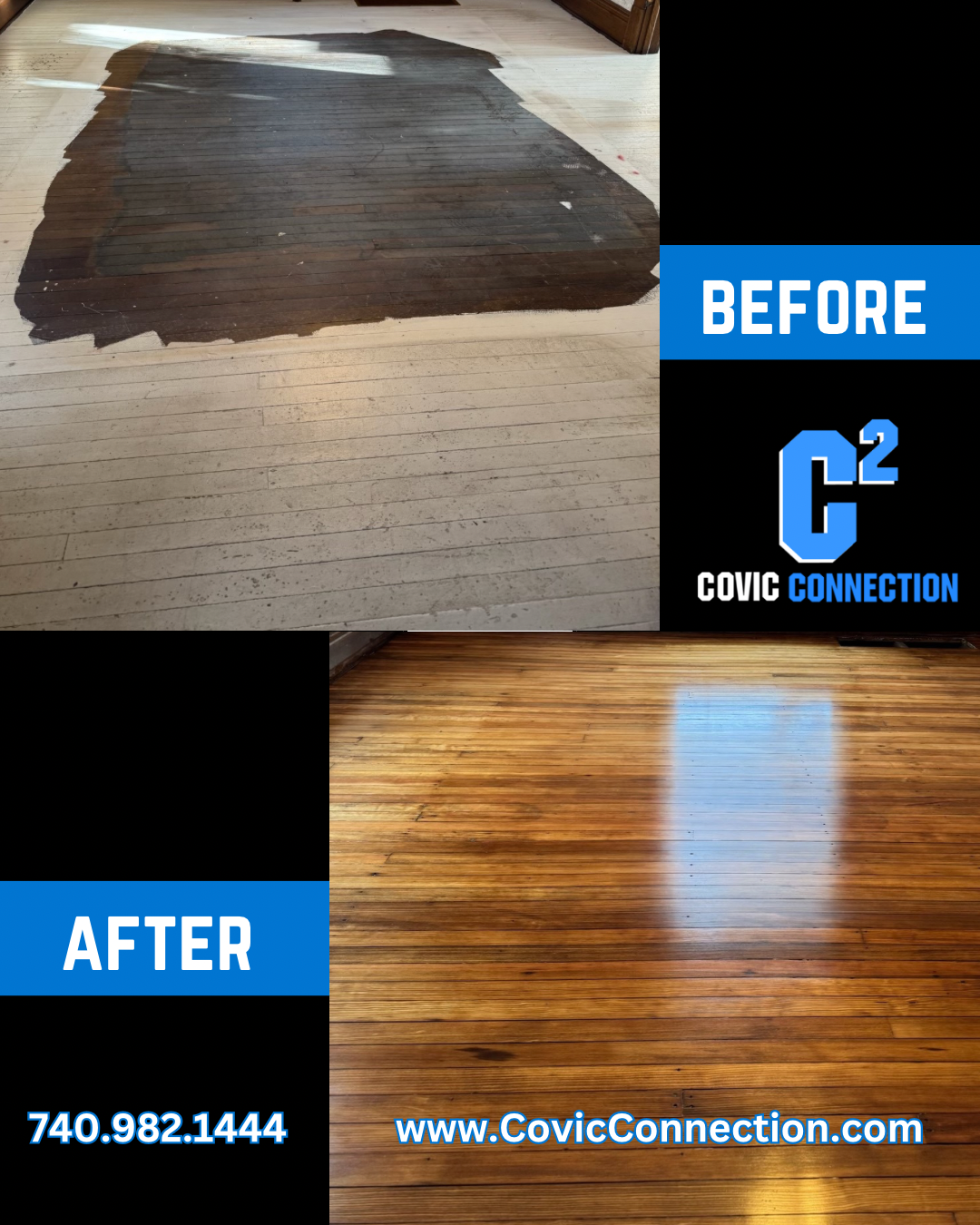Hardwood Before and after